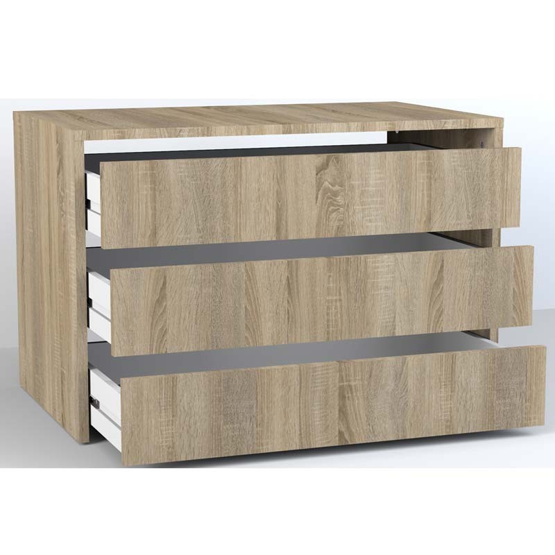 Cajonera Armario 3 cajones color Roble Orden 75x45x50 Miroytengo.es