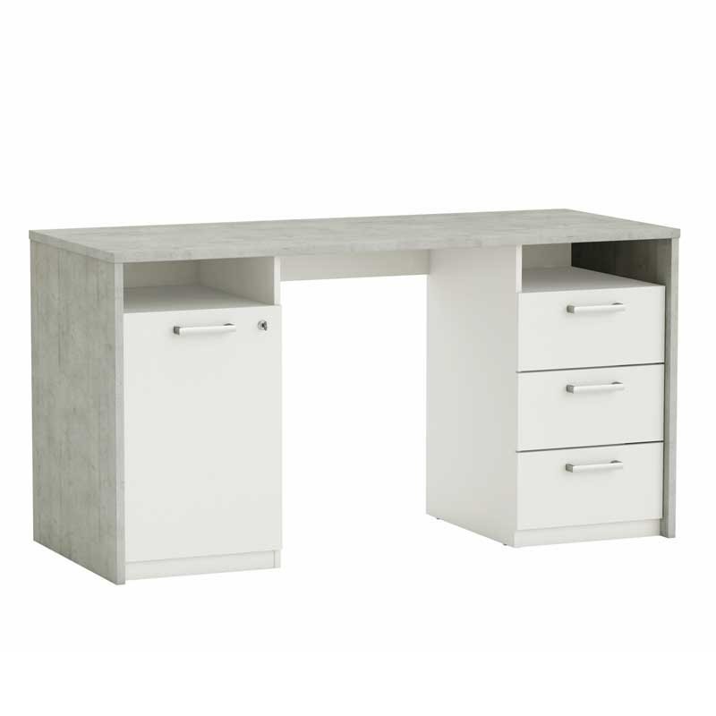 Mesa de despacho o escritorio en color blanco perla 145x60x76 cm