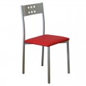 Sillas Costa Cocina Multiusos Color Rojo De Metal Con Polipiel