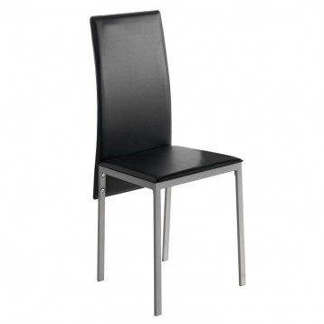 Silla Salón Moderna Saona Color Negro y Gris Metalizado
 Pack de-4