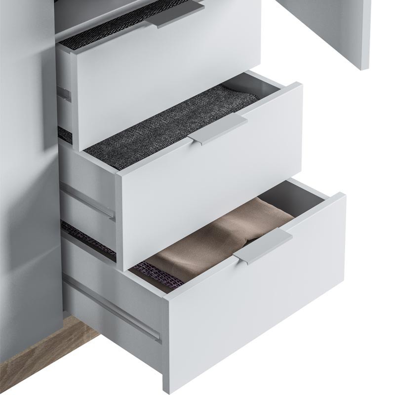 Dormitorio Matrimonio Estilo Nórdico Pack Muebles Alba II 150x190 cm Dormitorio Matrimonio Estilo Nórdico Pack Muebles Alba II 150x190 cm