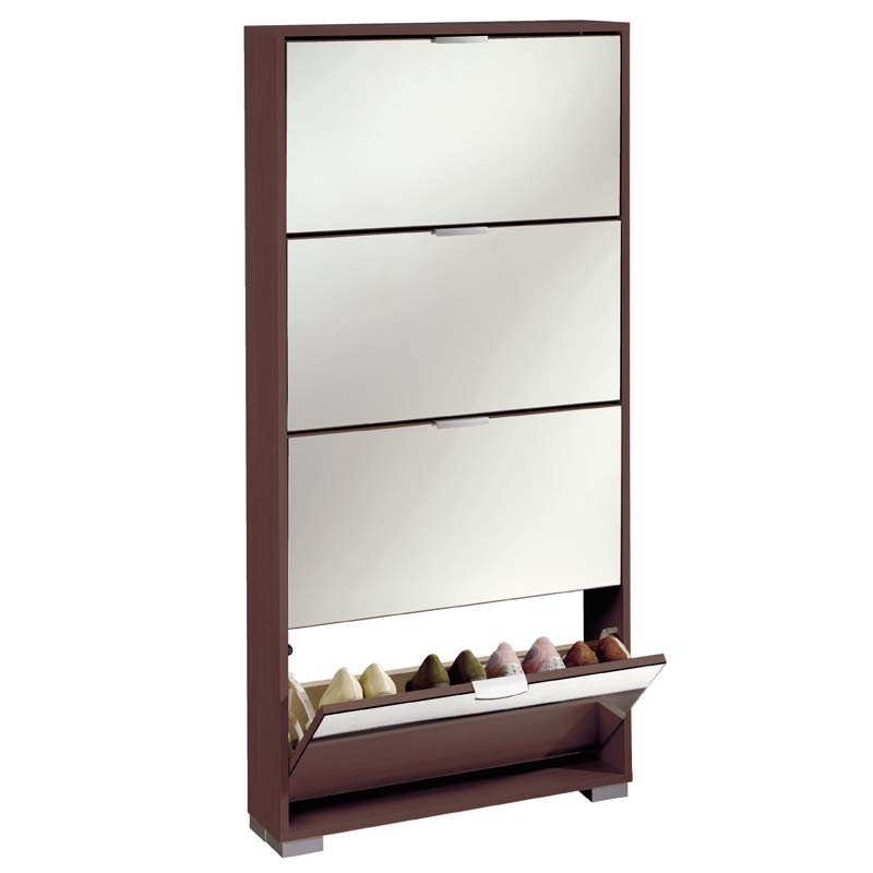 Zapatero 4 Puertas Ábaco Wengué 74x153x17cm Miroytengo.es