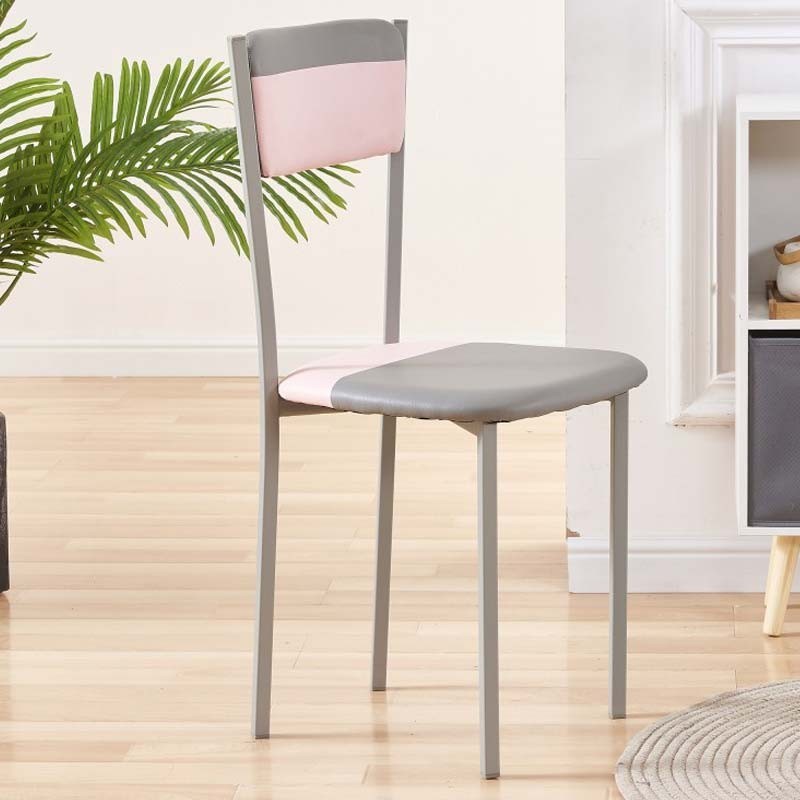 Silla rosa/gris poliuretano y metal cocina Silla rosa/gris poliuretano y metal cocina