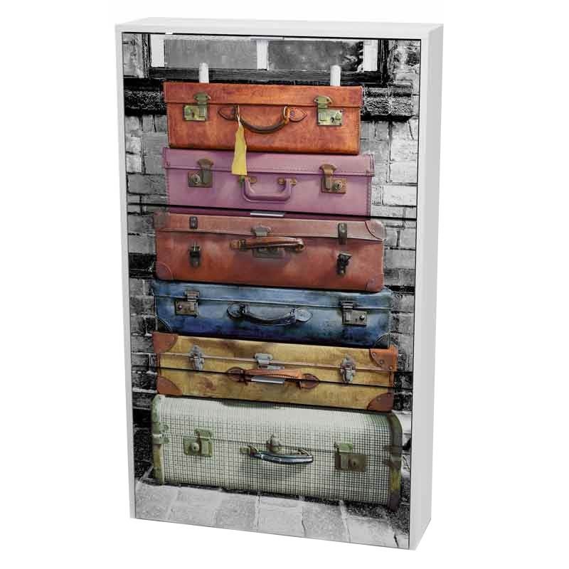 Mueble Zapatero Recibidor Juvenil 3 Puertas Suitcase Moderno 117x60x24 CM