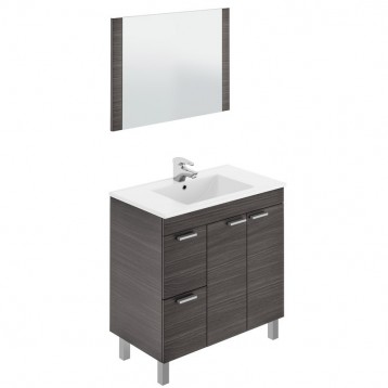 Mueble de baño con espejo gris ceniza 81X46 (LAVAMANOS OPCIONAL)