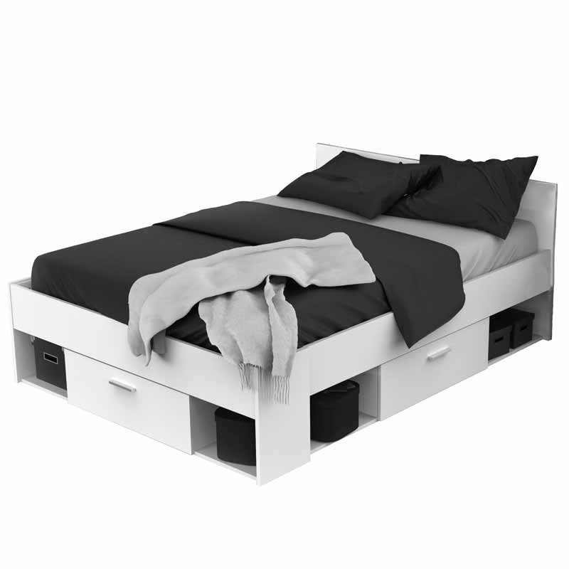 UTUMAX Nice - Marco de cama con cajones (135 x 190 cm), color gris :  : Hogar y cocina