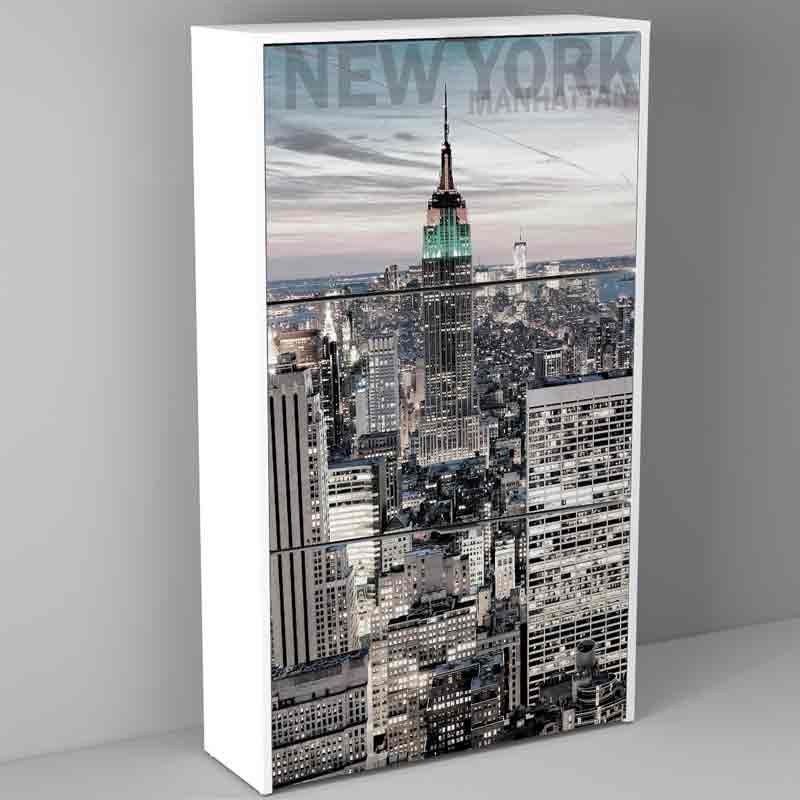 Zapatero 3 puertas Manhattan 117x60x24 cm