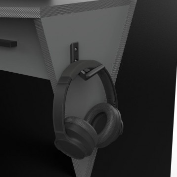 Mesa Gamer Skin Gris Y Negro_Detalle