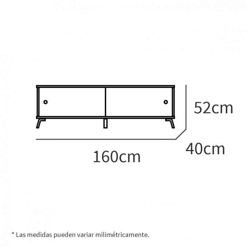 Muebles salón Kamet roble gold_Medidas mesa TV