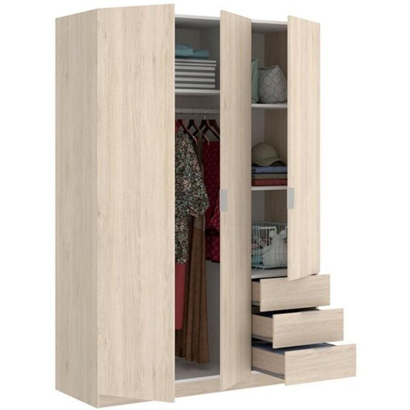 Habitación Juvenil Moderna Pack Muebles Color Roble Estilo Moderno