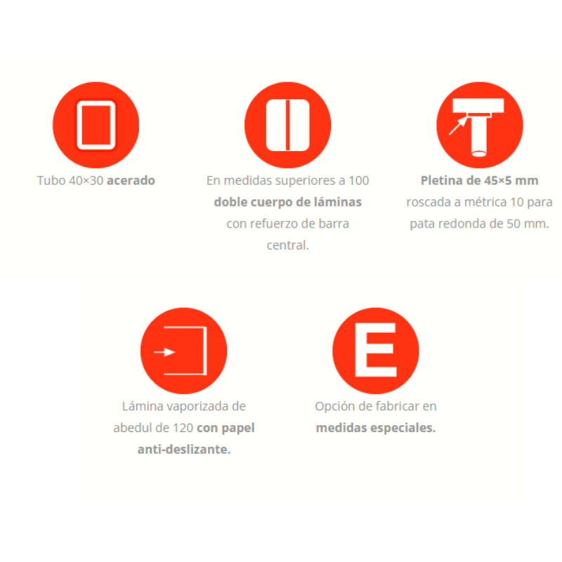 Somier de Láminas Neo Doble Cuerpo Tubo 40x30 mm (Con Patas)