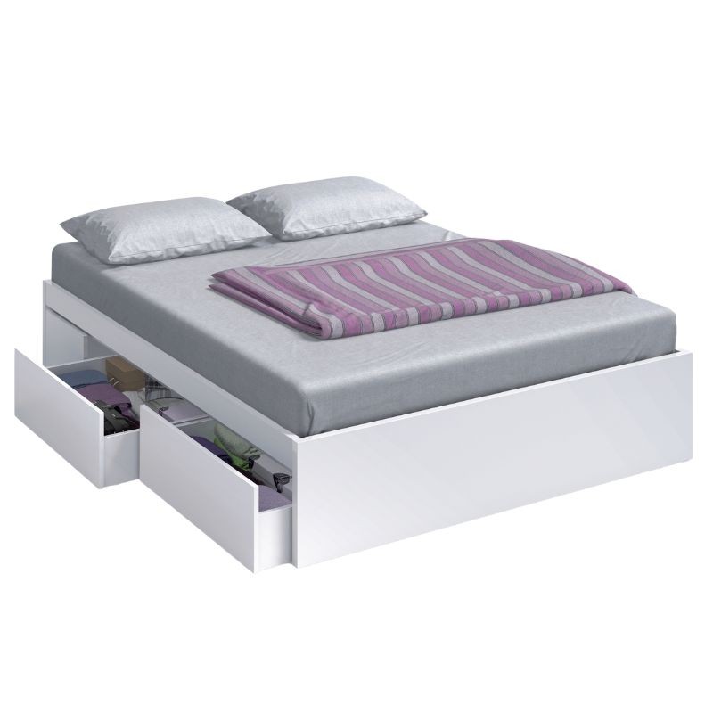 Dormitorio Matrimonio Estilo Nórdico Pack Blanco Artik y Gris Antracita 150 cm