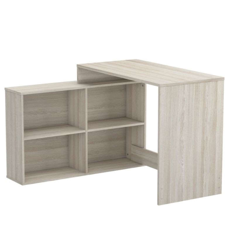 Mesa escritorio con estanteria baja Roble Shannon 112 cm Mesa escritorio con estanteria baja Roble Shannon 112 cm