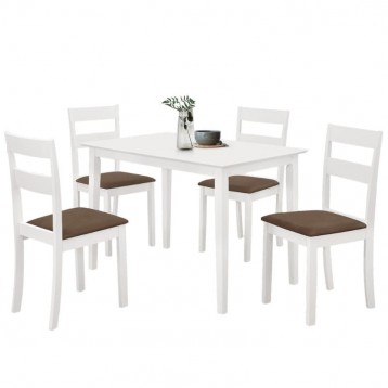 Pack mesa + sillas blanco y poliéster