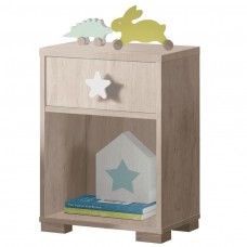 Mesita de Noche Infantil Star Roble 40x56x33 cm Mesita de Noche Infantil Star Roble 40x56x33 cm