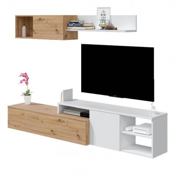 Pack muebles de salón acabado en roble nodi y blanco mate_1