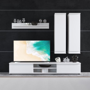 mueble para salón moderno con acabado en blanco