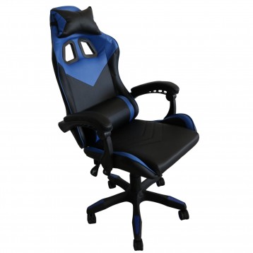 Silla gamer color azul y negro_portada