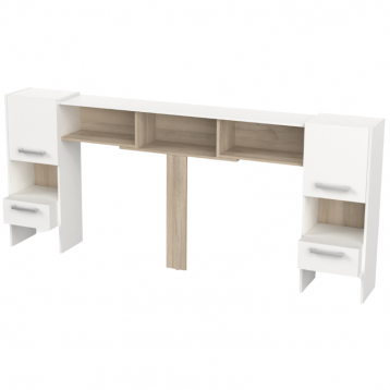 Cabecero cama extensible Watson 140 y 160 cm en blanco mate y roble kronberg_2