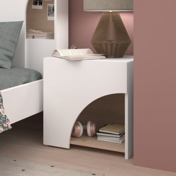 Mesita Noche Arabia Color Blanco  ambiente