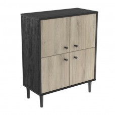 Mueble de Entrada Aparador Arty Estilo Industrial 4p Color Roble Kronberg Y Negro Carbón 76x61x29 CM Mueble de Entrada Aparador Arty Estilo Industrial 4p Color Roble Kronberg Y Negro Carbón 76x61x29 CM