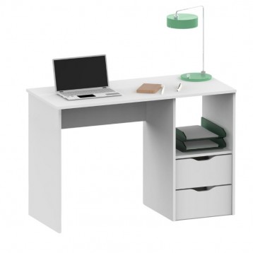 Mesa escritorio Eko 2 cajones color blanco 76x115x50 cm
