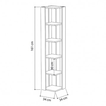 Estantería Senses Blanca 5H Medidas