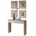Mueble De Entrada Recibidor Lupe Consola y 4 espejos 100 cm