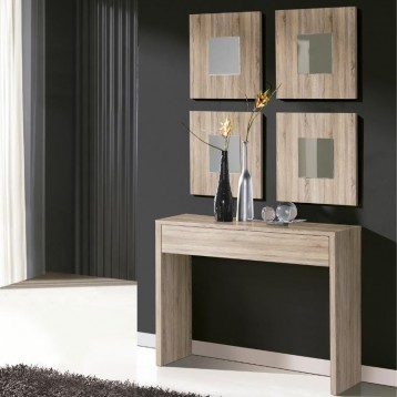 Mueble De Entrada Recibidor Lupe Consola y 4 espejos 100 cm_foto ambiente