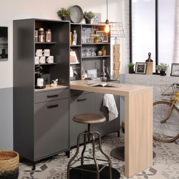 Módulo Cocina Columna Con Estantes Smoke Color Gris_ambiente