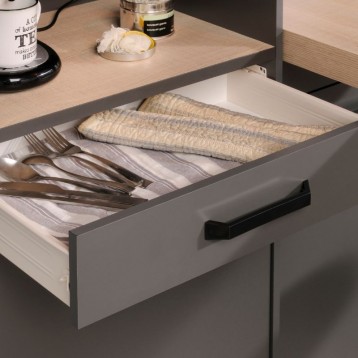 Módulo Cocina Columna Con Estantes Smoke Color Gris_detalle