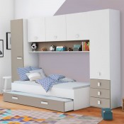 Miroytengo Pack Muebles Dormitorio Juvenil Completo Blancos Modernos (Cama  + Armario + Escritorio) Incluye SOMIERES : .es: Hogar y cocina