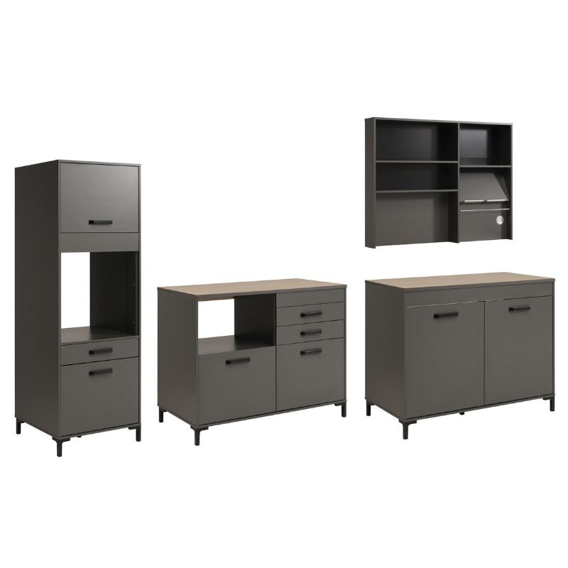 Cocina Modular Smoke Completa Gris Y Roble 301 CM