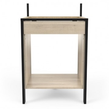 Módulo Cocina Industriale Horno Roble Y Negro-1