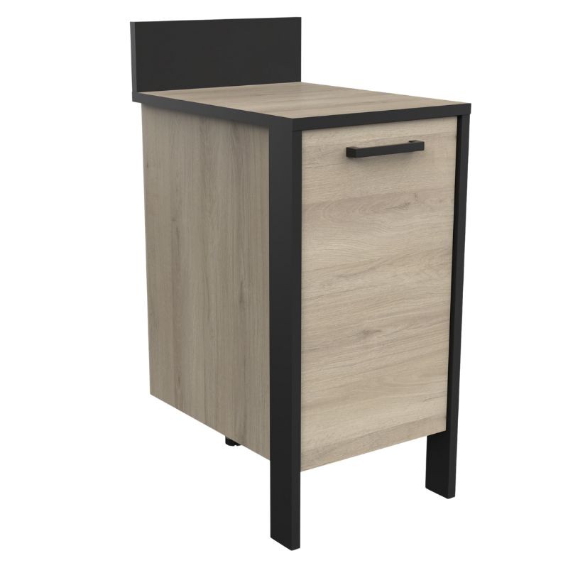 Módulo Cocina Inferior Industriale 1p Color Roble y Negro