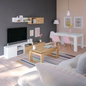 Pack Muebles Salón Completo Ethna - Blanco Mate Y Natur con Ofertas en  Carrefour