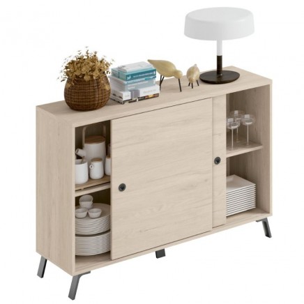 Armario aparador Kam color roble 120x87x40 cm_Portada