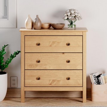 Cómoda 3 Cajones color Miel_ambiente