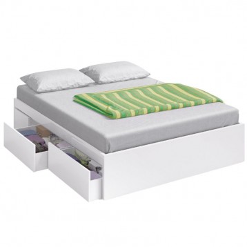 Cama de Matrimonio 4 Cajones Blanco Artik