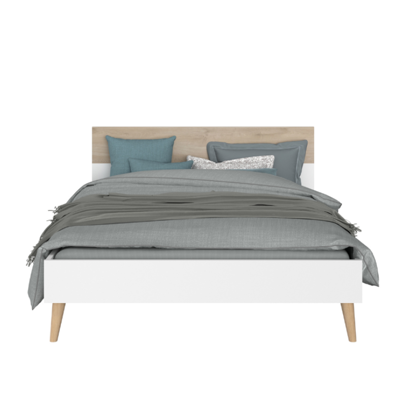 Habitación Completa Osaka color Roble y Blanco_cama