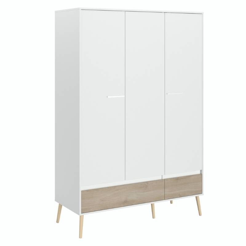 Dormitorio Estilo Nórdico Con Armario Osaka Roble Japonés Y Blanco_armario