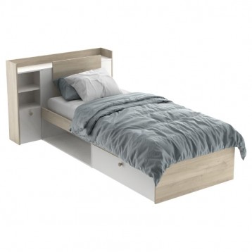 Cama Juvenil Life Color Roble Kronberg Y Blanco_portada