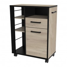 Mueble Auxiliar con Ruedas Industriale Roble Kronberg Y Negro Mate 72x88 cm Mueble Auxiliar con Ruedas Industriale Roble Kronberg Y Negro Mate 72x88 cm