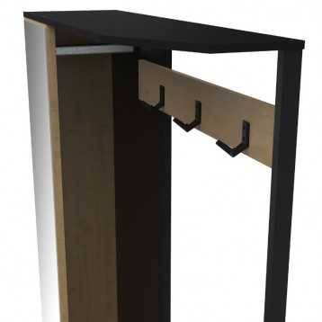 Mueble Perchero Recibidor Cobbler Con Espejo Roble y Negro_detalle_1