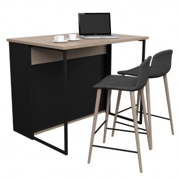 Trasera Isla Cocina Buh Mueble Auxiliar Negro y Roble Jackson