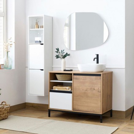 Portada Muebles Baño Támesis Pack Moderno Roble Gold y Blanco