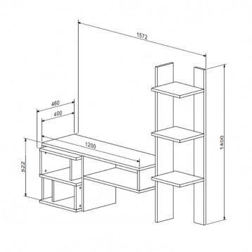 Mueble De Salón Moderno Mom Color Roble Y Blanco_Medidas