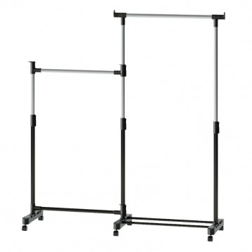 Mueble Auxiliar Perchero Doble Con Barra Giratoria Y Ruedas 1