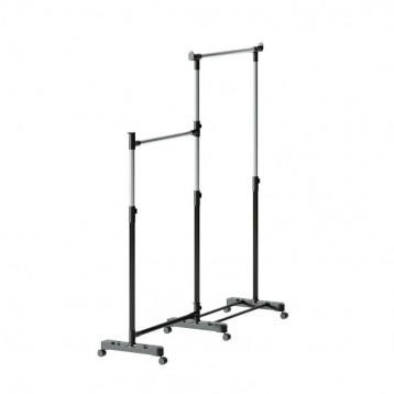 Mueble Auxiliar Perchero Doble Con Barra Giratoria Y Ruedas 3