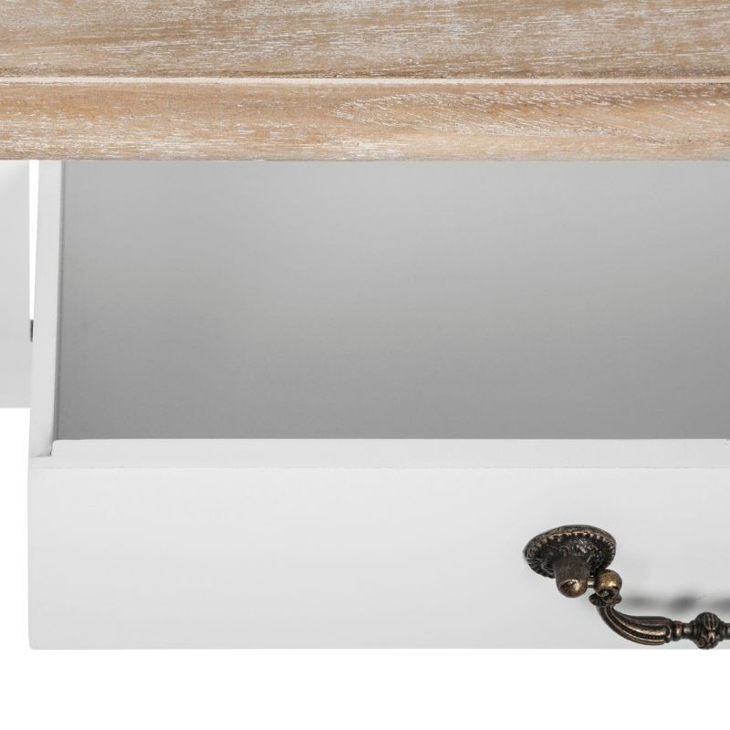 Tocador con espejo Chrysa blanco y madera_Detalle_3